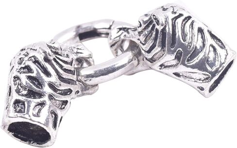 KONMAY 3 Sets Dia. 9.0mm Antique Brass Wolf Head Cord End Bracelet Clasps Connected by Spring Ring in Kuwait