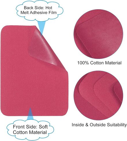 PATIKIL Fabric Iron-on Patches, 8Pcs 5x4 Inch Inside & Outside Strong Glue 100% Cotton Repair Patches Kit for Clothing Pants Mending and Decorating, Navy Blue in Saudi Arabia