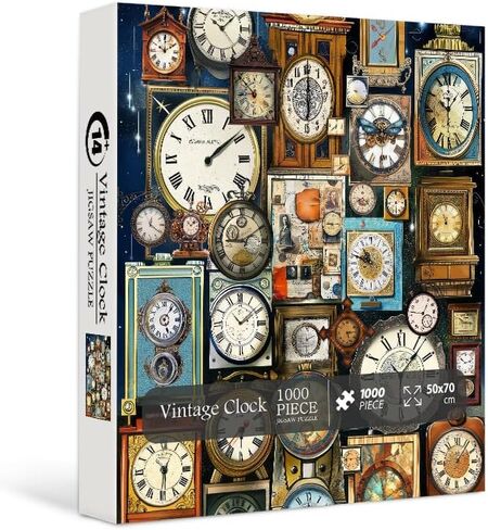 PICKFORU Impossible Puzzles for Adults, Vintage Clock Puzzle 1000 Pieces, Hard Difficult Jigsaw Puzzle as Home Decor in Saudi Arabia