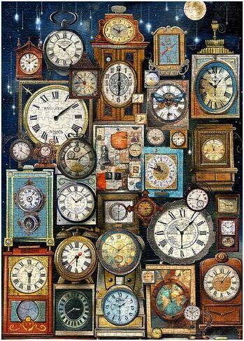 PICKFORU Impossible Puzzles for Adults, Vintage Clock Puzzle 1000 Pieces, Hard Difficult Jigsaw Puzzle as Home Decor in Saudi Arabia