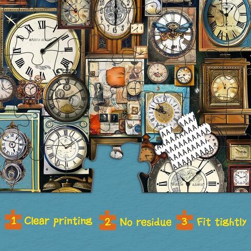 PICKFORU Impossible Puzzles for Adults, Vintage Clock Puzzle 1000 Pieces, Hard Difficult Jigsaw Puzzle as Home Decor in Saudi Arabia