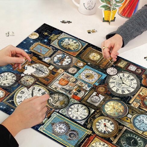 PICKFORU Impossible Puzzles for Adults, Vintage Clock Puzzle 1000 Pieces, Hard Difficult Jigsaw Puzzle as Home Decor in Saudi Arabia