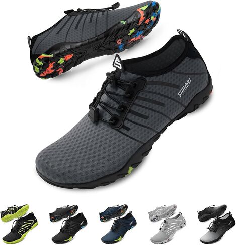SIMARI Water Shoes Womens Mens Swim Beach Pool Aqua Sports Quick Dry Barefoot Diving Surf Walking 218 Black in Saudi Arabia