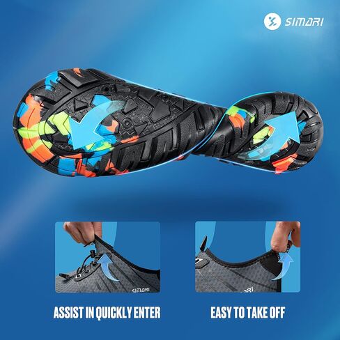 SIMARI Water Shoes Womens Mens Swim Beach Pool Aqua Sports Quick Dry Barefoot Diving Surf Walking 218 Black in Saudi Arabia