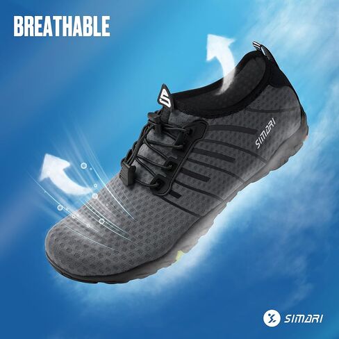 SIMARI Water Shoes Womens Mens Swim Beach Pool Aqua Sports Quick Dry Barefoot Diving Surf Walking 218 Black in Saudi Arabia