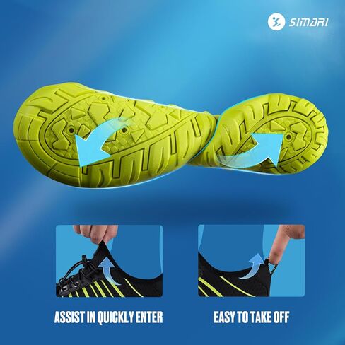 SIMARI Water Shoes Womens Mens Swim Beach Pool Aqua Sports Quick Dry Barefoot Diving Surf Walking 218 Black in Saudi Arabia