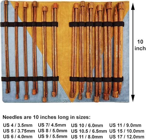 مجموعة إبر الحياكة المستقيمة من Knitter's Pride مقاس 10 بوصة مع حقيبة المشروع in Kuwait