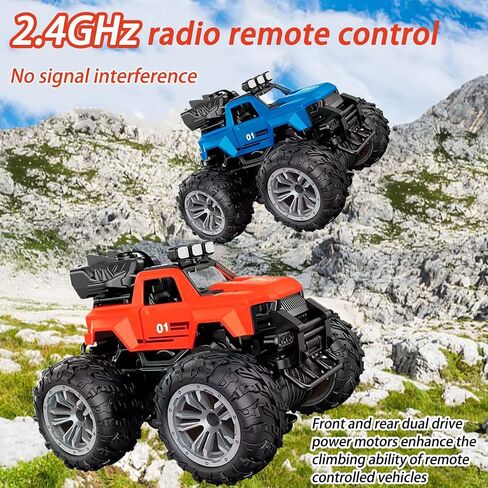 سيارة التحكم عن بعد RC سيارات السباق 2.4 جيجا هرتز LED Light Kids Toys 4WD Off Road RC Stunt Car، 70+ دقيقة من اللعب، جميع التضاريس الصخرية الزاحفة، لعبة مركبة للأولاد والبنات والكبار (أحمر) in Saudi Arabia