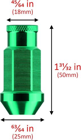 جونميتال 20 قطعة M12x1.25 العروة المكسرات قصيرة 50 مللي متر موالف نهاية مفتوحة عجلات ألمنيوم الحافات غطاء WN01 in Kuwait
