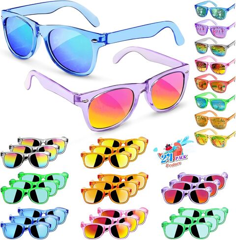 GKTZ Kids Sunglasses Party Favors - Boys Girls Valentines Day Gifts, Neon Sunglasses with UV 400 Protection for Kids Classroom Favors Birthday Goodie Bags Stuffers - 16 Packs in Kuwait