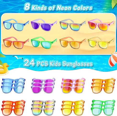 GKTZ Kids Sunglasses Party Favors - Boys Girls Valentines Day Gifts, Neon Sunglasses with UV 400 Protection for Kids Classroom Favors Birthday Goodie Bags Stuffers - 16 Packs in Kuwait