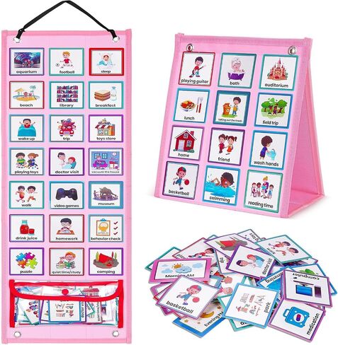 Visual Schedule for Kids Chore Chart, 3 in 1 Daily Responsibility Chart Board for Kids, Christmas Gift Daily Calendar and Progress Chart, 70 Behavior Learning Cards for Autistic Kids in Saudi Arabia