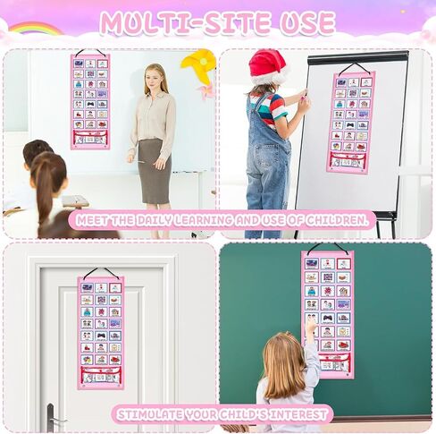 Visual Schedule for Kids Chore Chart, 3 in 1 Daily Responsibility Chart Board for Kids, Christmas Gift Daily Calendar and Progress Chart, 70 Behavior Learning Cards for Autistic Kids in Saudi Arabia