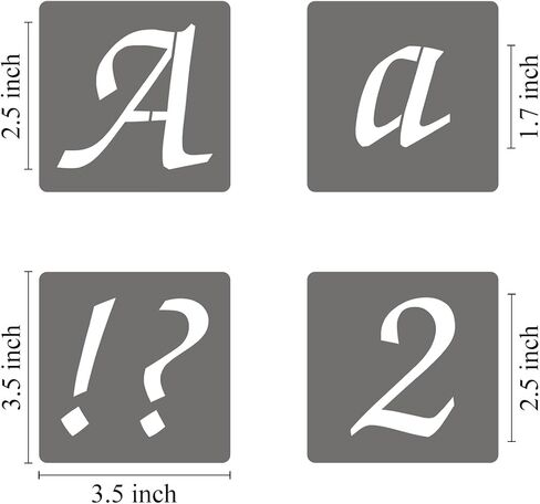 1 Inch Alphabet Letter Stencils - 70 Pack Letter Number Stencil Templates with Signs for Painting on Wood, Reusable Calligraphy Letters Stencils for Chalkboard Fabric Wood Signs in Kuwait