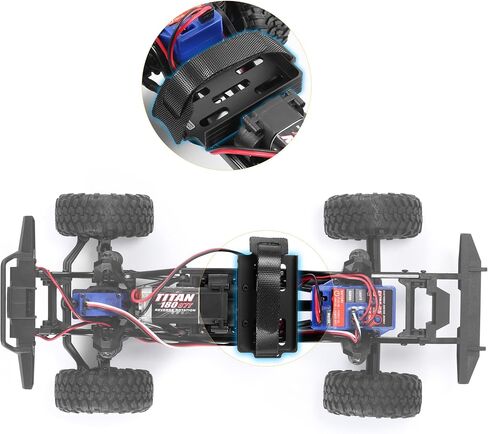 COOWOO Battery Holder Tray Mount Upgrade Part for 1/18 TRX-4M RC Crawler Cars - Aluminum Alloy, Precision CNC Machined, Enhanced Robustness, and Stability, Black in Saudi Arabia