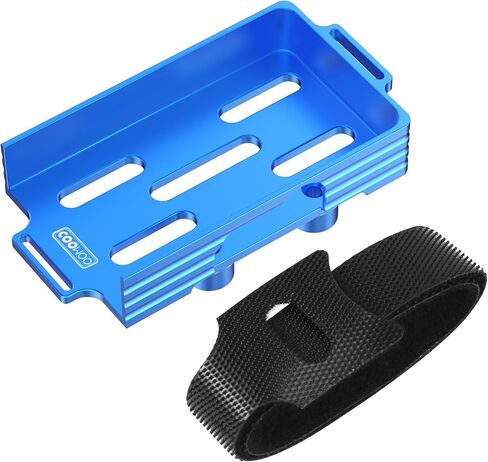 COOWOO Battery Holder Tray Mount Upgrade Part for 1/18 TRX-4M RC Crawler Cars - Aluminum Alloy, Precision CNC Machined, Enhanced Robustness, and Stability, Black in Saudi Arabia
