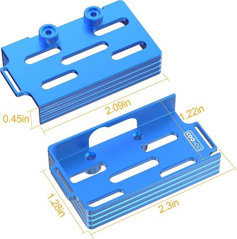 COOWOO Battery Holder Tray Mount Upgrade Part for 1/18 TRX-4M RC Crawler Cars - Aluminum Alloy, Precision CNC Machined, Enhanced Robustness, and Stability, Black in Saudi Arabia
