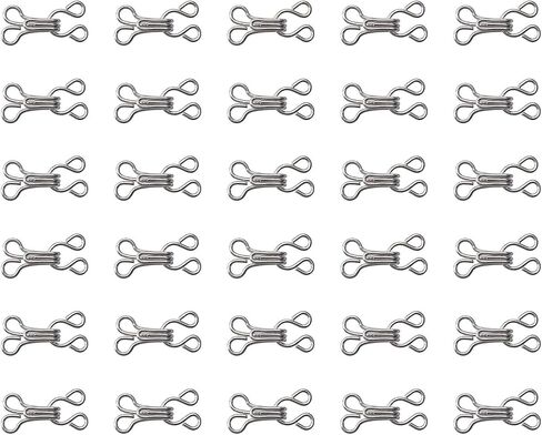 SOWAKA 30 Pairs Sewing Hooks and Eyes Closures Metal Small 1.7 cm Bra Hook for Clothing Fasteners Trousers Skirts Dress Pants Sewing Crafting DIY Project (Silver) in Saudi Arabia