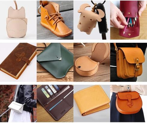 SiiRo 4" Round Veg Tan Leather, 2.0mm Thickness Pre-Cut Vegetable Tanned Genuine Leather Sheet, Thick Full Grain Leather Shapes for Leather Working, Cowhide Leather for Crafts (5pcs,Primary Color) in Saudi Arabia