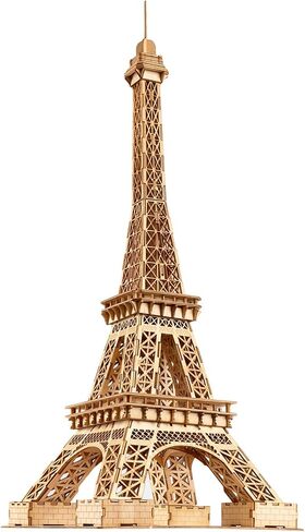 Eiffel Tower 3D Wooden Puzzles for Adults, 21.3 Inch Eiffel Tower Decor, DIY Romantic Paris Decor Building Model Kit for Adults, Women & Men, 127pcs in Saudi Arabia