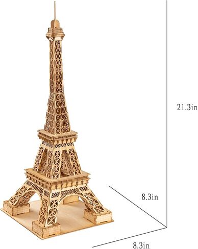Eiffel Tower 3D Wooden Puzzles for Adults, 21.3 Inch Eiffel Tower Decor, DIY Romantic Paris Decor Building Model Kit for Adults, Women & Men, 127pcs in Saudi Arabia