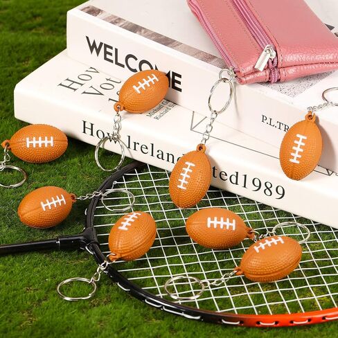 Kasyat 48 Pack Football Keychain Bulk Football Favors Mini Footballs Stress Ball Keychains for Boys and Girls Sports School Carnival Reward Football Day Football Theme Party Goodie Bag Present Fillers in Kuwait