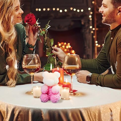 Zayookey Rose Bear Candle Mold for Epoxy Resin 3D bear Candle Making Resin Mold Animal Soap Silicone mold Teddy Bear Casting Mould for DIY Aromatherapy Wax Candle Soap in Kuwait