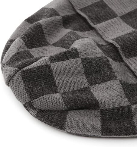 UNDERCONTROL Stripe Pattern Roll up Skullcap Warm Winter Watch Hats Thick Knit Cuff Square Logo Patch Unisex Fisherman Beanie in Kuwait