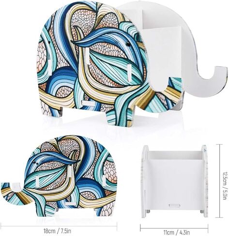 COOLBROS Elephant Pencil Holder With Phone Holder Desk Organizer Desktop Pen Pencil Mobile Phone Bracket Stand Storage Pot Holder Container Stationery Box Organizer (Indian elephan) in Saudi Arabia