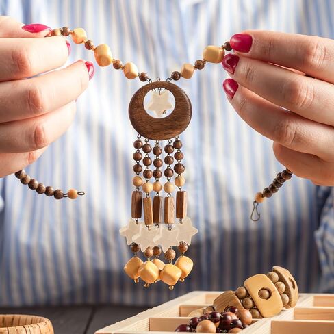 50 قطعة من خرز النجمة الخشبية من MAGICLULU مع فتحة خرز نجمة خماسية غير مطلية خرز نجمة خشبية لصنع المجوهرات وقلادة السوار والحرف اليدوية اليدوية in Saudi Arabia