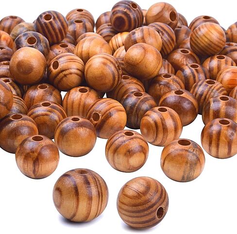 BronaGrand 200pcs 12mm Wood Round Bead Natural Wood Spacer Beads Wooden Beads for Jewelry Making DIY in Saudi Arabia