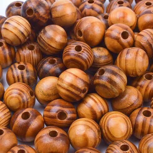 BronaGrand 200pcs 12mm Wood Round Bead Natural Wood Spacer Beads Wooden Beads for Jewelry Making DIY in Saudi Arabia