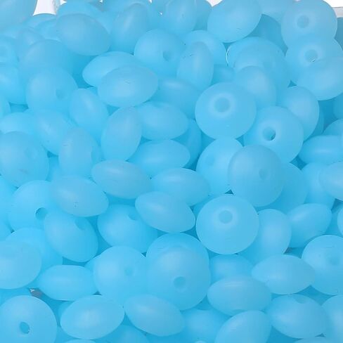 LAIDANLA 150PCS Black Silicone Lentil Beads,12mm Silicone Beads Bulk Silicone Abacus Beads for Keychain Bracelet Necklace Crafts Pen Making Loose Spacer Beads in Kuwait