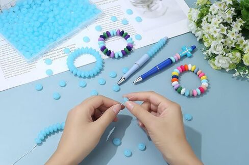 LAIDANLA 150PCS Black Silicone Lentil Beads,12mm Silicone Beads Bulk Silicone Abacus Beads for Keychain Bracelet Necklace Crafts Pen Making Loose Spacer Beads in Kuwait