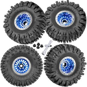 Aluminum RC 1.9 Wheel Tires for RC Crawler Car Axial SCX10 SCX10 II 90046 SCX10 III AXI03007 TRX4 D90,4pcs RC 1.9 Beadlock Wheel,Orange