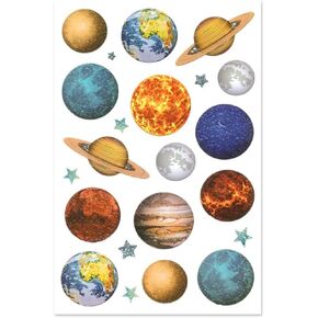 Planets Solar System Stickers with Sun and Stars - Holographic Adhesive Decals for Crafts, Cardmaking, Scrapbooks & More – 22 Pc (679118)