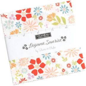 Laguna Sunrise Charm Pack من شيري وتشيلسي؛ 42-5 "مربعات لحاف قماشية مقطوعة مسبقًا