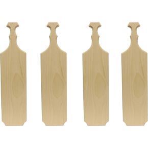 Walnut Hollow Unfinished Pine Wood Greek Paddles for Arts Crafts, Sorority, Fraternity & Home Decorating, (4 Pack)