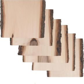 Walnut Hollow Rustic Basswood Plank, 7-9" Wide x 7", 6-Pack
