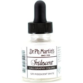 Dr. Ph. Martin's 400070-12R Iridescent Calligraphy Color, 1.0 oz, Iridescent White (12R), 30 ML