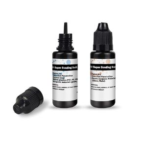 EDSRDXS UV Bonding & Welding Glue Kit UV Resin Kit UV Super Bonding Soft & Hard Glue, Quick-Drying for Bonding Glass, Metal, Plastic 2 Pack Each 0.7oz (20ml x 2pack)