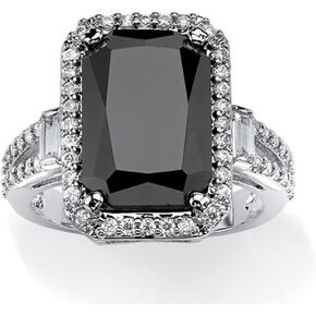 925 Sterling Silver Shiny Black Square Gemstone Cubic Zirconia Rings Diamond Rings for Women Jewelry Findings Earring Backs Findings