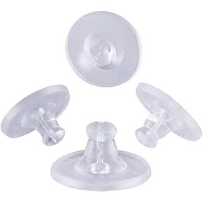 CCINEE 100pcs Clear Earring Backs Earring Safety Stoppers Transparent Earring Bullet Clutch Backs with Pads