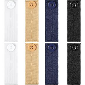 8 PCS Button Extenders for Jeans Elastic Waist Extenders for Pants Waistband Expanders Adjustable Elastic Waist Extenders Waistband for Men Pregnant Women Jeans Pants Button Extender Dress