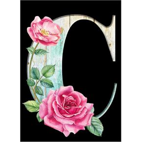 YOYA Diamond Painting Kits for Adults, 5D Diamond Painting Letters, DIY Full Drill Flowers Diamond Art Letters, Gem Painting Kits Letters for Home Wall Decor 12 x 16 Inch (B)