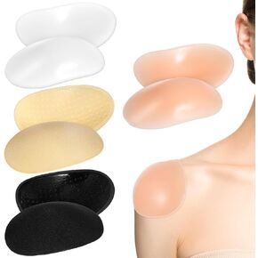 4 Pairs Shoulder Pads for Womens Clothing, Push-Up Soft Silicone Shoulder Pads Anti Slip Invisible Shoulder Pads Reusable Sponge Shoulder Pads Shoulder Enhancer