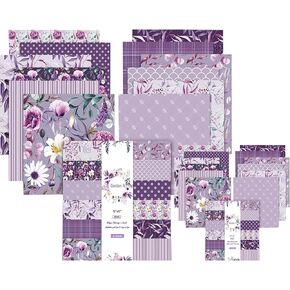 Purple Floral Pattern Paper, 48 Sheets/12 Designs Garden Craft Paper, Watercolor Card Making Crafting Cardstock, Colorful Decorative Journal Scrapbooking Supplies 12x12 & 6x6