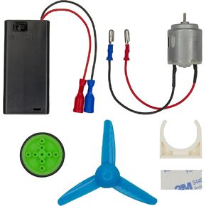 DC Motors Kit (10 Sets) – 3V Electric Motors with Safety Plug Connectors, Propellers, 2AA Battery Holders, Wheels, and Adhesive Pads for DIY STEM Science Projects and Robotics