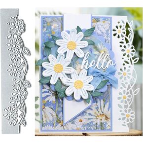 Flower Lace Border Leaves Metal Die Cuts,Srping Leaf Flower Edge Cutting Dies Cut Stencils for DIY Scrapbooking Album Decorative Embossing Paper Dies for Festival Card Making