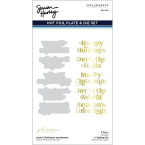 Simon Hurley Joyful Christmas Sentiments Glimmer Hot Foil Plate & Die Set, Unspecified